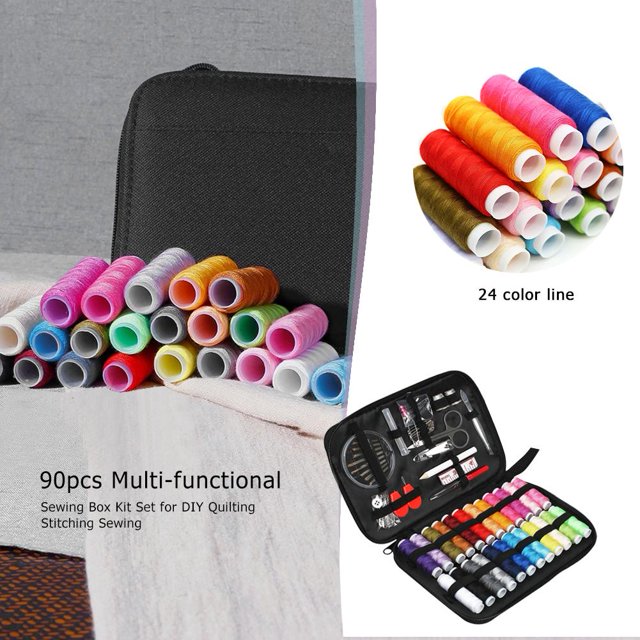 Juego de caja de costura multifuncional de 90 piezas para costura de costura de acolchado DIY Tmvgtek Oficina Multiescena Multifunción
