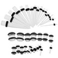 thumbnail image 2 of EHJRE 36pcs Ear Gauge Stretching Kit Tapers w/ Rubber O- 14G-00G Clear Transparent, 2 of 9