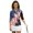 American flag Art, variant on HUIACONG Horse Racing Design Womens 3/4 Sleeve Golf Shirts Fashionable Polyester Spandex Fabric with Quarter Zip Women's Golf Polo Shirts for Ladies