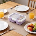 thumbnail image 5 of Plastic Bento Box,Rectangular Buckle Airtight Leakproof Portable Divided Lunch Container | Office Meal Prep Container | Refrigerator Food Storage | Perfect for Outdoor Travel & Picnic,Purple, 5 of 7