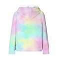 thumbnail image 5 of Craaazy Hoodies For Women Waffle Hooded Sweater Long Sleeve Casual Drawstring Tie-dye Pullover Pocket Tops Womens Tops, 5 of 5