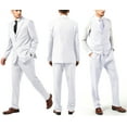 thumbnail image 4 of Wehilion Men's Suit Slim Fit 3-Piece Suit Casual Blazer Business Wedding Party Jacket Vest Pants White S, 4 of 7