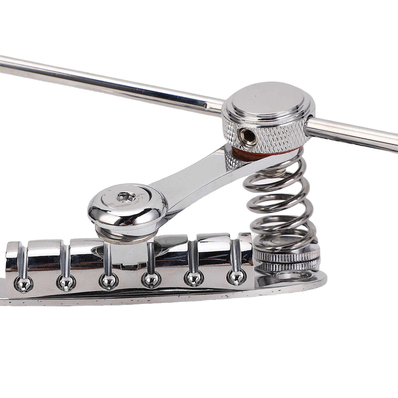 Nieyigj Silver Zinc Alloy Electric Guitar Jazz Tremolo Bridge Stop Bar Replacement Parts Set for Duesenberg Les Trem II, Les Paul, LP, SG Models, Includes Wrenches, 6 Pieces (9.45 in / 24 cm)
