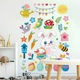 thumbnail image 6 of Honeeladyy Easter Wall Decals Removable Decals Bunny Eggs Radish Combo Stickers Wall Easter Pattern Wall Decal Easter Decoration for Living Room Bedroom Kitchen Party Home Supplies, 6 of 6