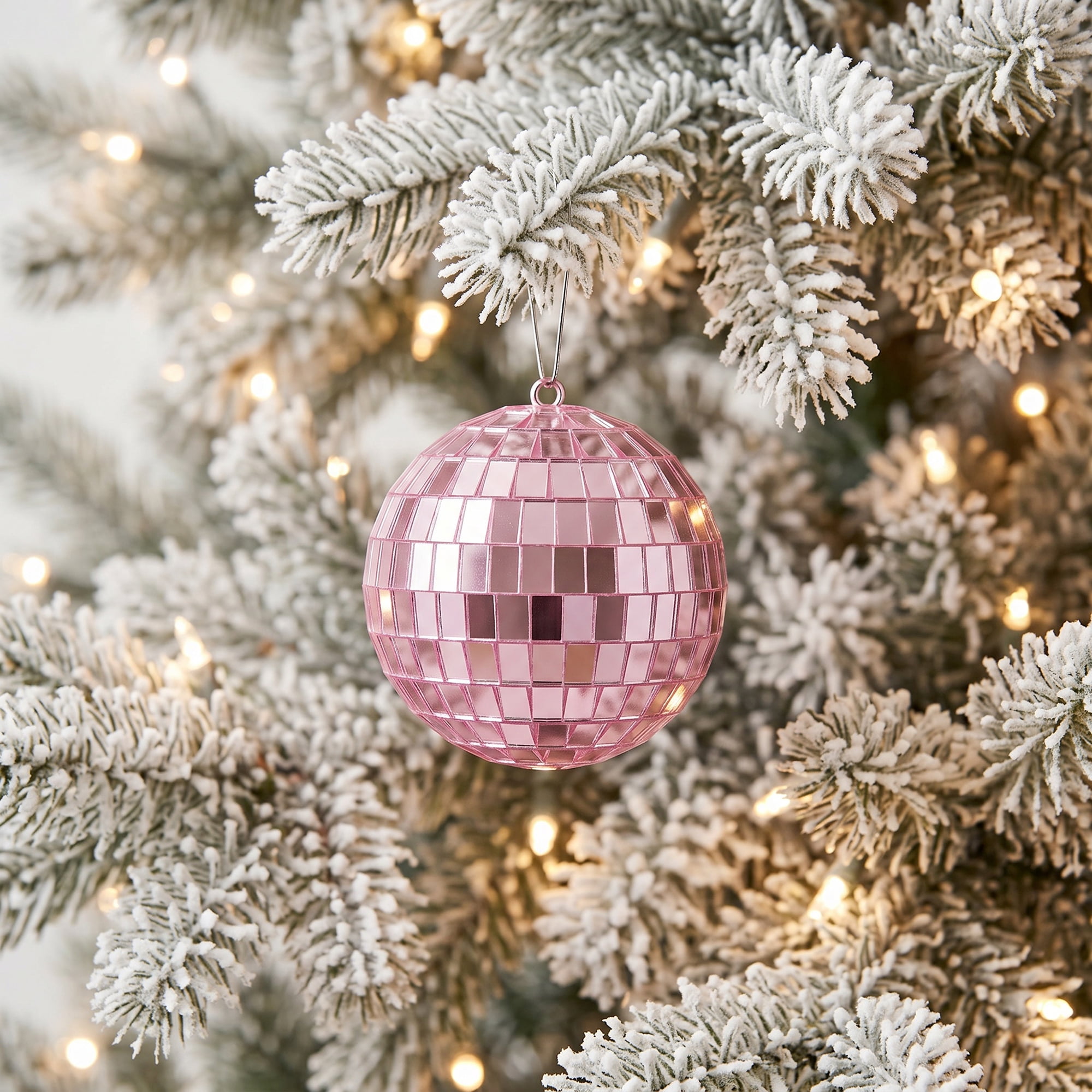 Unique Bargains 10Pcs Mirror Disco Balls for Hanging Sphere Orbs Pink 2"x2"x2"