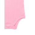 thumbnail image 3 of Garanimals Baby Girl Ruffle Shoulder Ribbed Bodysuit with Long Sleeves, Sizes 0-24 Months, 3 of 3