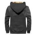 thumbnail image 3 of ELFINDEA Mens Coats and Jackets Winter Solid Color Jacket Spring and Autumn Casual Trend Zipper Hooded Jacket Dark Gray 2X, 3 of 3