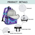 thumbnail image 4 of Purple Blue Tie Dye Spiral Pattern Backpack for School,Cute School Bag,Schoolbag with Adjustable Shoulder Straps & Padded Back,15.25"x11.5"x5.25", 4 of 5
