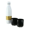 thumbnail image 2 of Wild Eye 12.5” White and Gold Glittered Insulted Portable Wine Carrier with Black Cups, 2 of 3