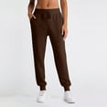 thumbnail image 2 of Womens Fleece Lined Joggers Winter High Waisted Warm Cotton Sweatpants Thick Lounge Sweat Pants with Pockets Coffee XXL, 2 of 5
