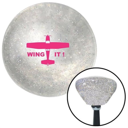 American Shifter Pink Wing It Clear Retro Metal Flake Shift Knob with M16 x 1.5 Insert Shifter Auto Brody
