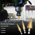 thumbnail image 2 of Brocas Escalonadas Gloria HSS con Revestimiento de Titanio 3 Piezas, 2 of 7