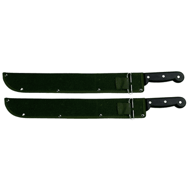 2 Pieces Set Machete Knife  18" Heavy Duty Heat Treated Steel Blade, 24" Long Survival Knife