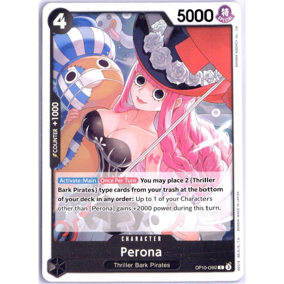2024 Bandai One Piece Card Game OP-10 Perona OP10-092 English Trading Card