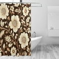 thumbnail image 2 of Yayeee Shower Curtain with Hooks 72"x72" Waterproof Fabric Bathroom Hanging Decor, Brown Floral, 2 of 5