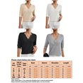 thumbnail image 4 of Fashnice Chandail Femme Manches Courtes Tricoté Tunique Décontractée Vacances Abricot P, 4 of 4