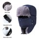 thumbnail image 4 of Gorro de trampero, gorros de invierno para hombre, gorro de caza, gorro de esquí, gorros con orejeras, gorros resistentes al viento, color azul, 4 of 6