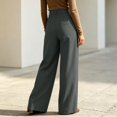 thumbnail image 4 of Womens Dress Work Pants High Waisted Trousers Wide Leg Pull on Stretchy Slacks with Pockets Casual Daily Wear Comfortable Fit by Yigetop Dark Gray S, 4 of 7