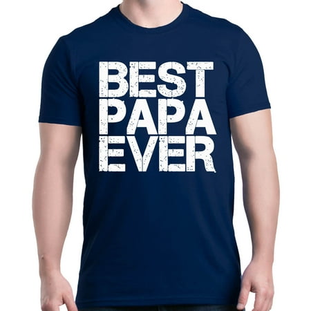 Shop4Ever Men's Best Papa Ever Bold Font Father's Day Graphic