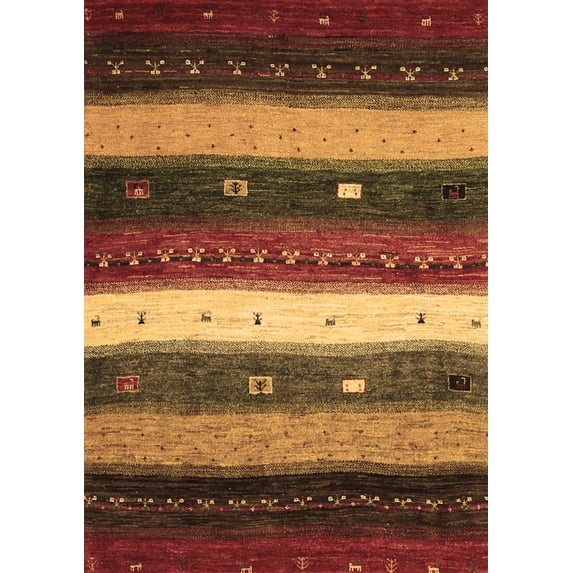 Ahgly Company Indoor Rectangle Abstract Brown Contemporary Area Rugs, 8' x 10'