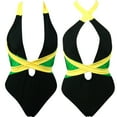 thumbnail image 2 of Women's One Piece Caribbean Flag Rasta Body Shaping Monokini Swimsuit Swimwear Bathing Suit, 2 of 4