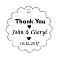 thumbnail image 1 of 100 PCS Personalized Thank You Hang Tags Custom Wedding Party Favors Round Scallop Edges Gift Paper Tags, 1 of 1