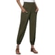 thumbnail image 1 of Pantalones palazzo de lino con cintura elástica, pierna ancha y bolsillos para mujer, 1 of 6