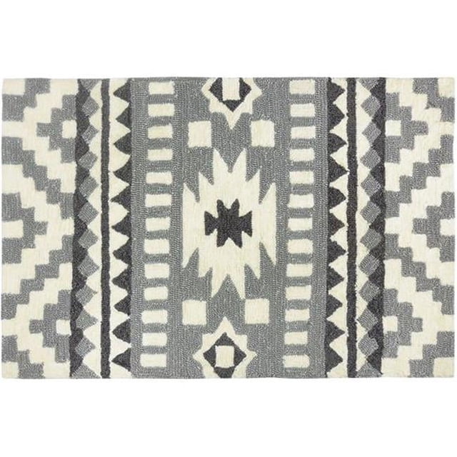 Homefires PPS-JP002B Tapis en Polypropylène 22 x 34 Po. Gris Fait Main