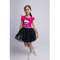 thumbnail image 2 of Monster High Tutu Pleated Tulle Dress Logo Toddler to Big Kid, 2 of 5