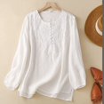 thumbnail image 2 of Women Blouses Rayon Shirt Women Tunics Boyfriend Button up Floral Top Long Sleeve Business Casual Band T Shirts for Fashion Ladies Tops Loose Tee Women's Long Sleeve Dress Blouse Womens White L, 2 of 7