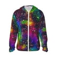 thumbnail image 2 of Uemuo Bright Universe Pattern Women's Full Zip UPF 50+ Sun Protection Hoodie Jacket Long Sleeve Sun Shirt Hiking Outdoor Performance with Pockets-X-Large, 2 of 9