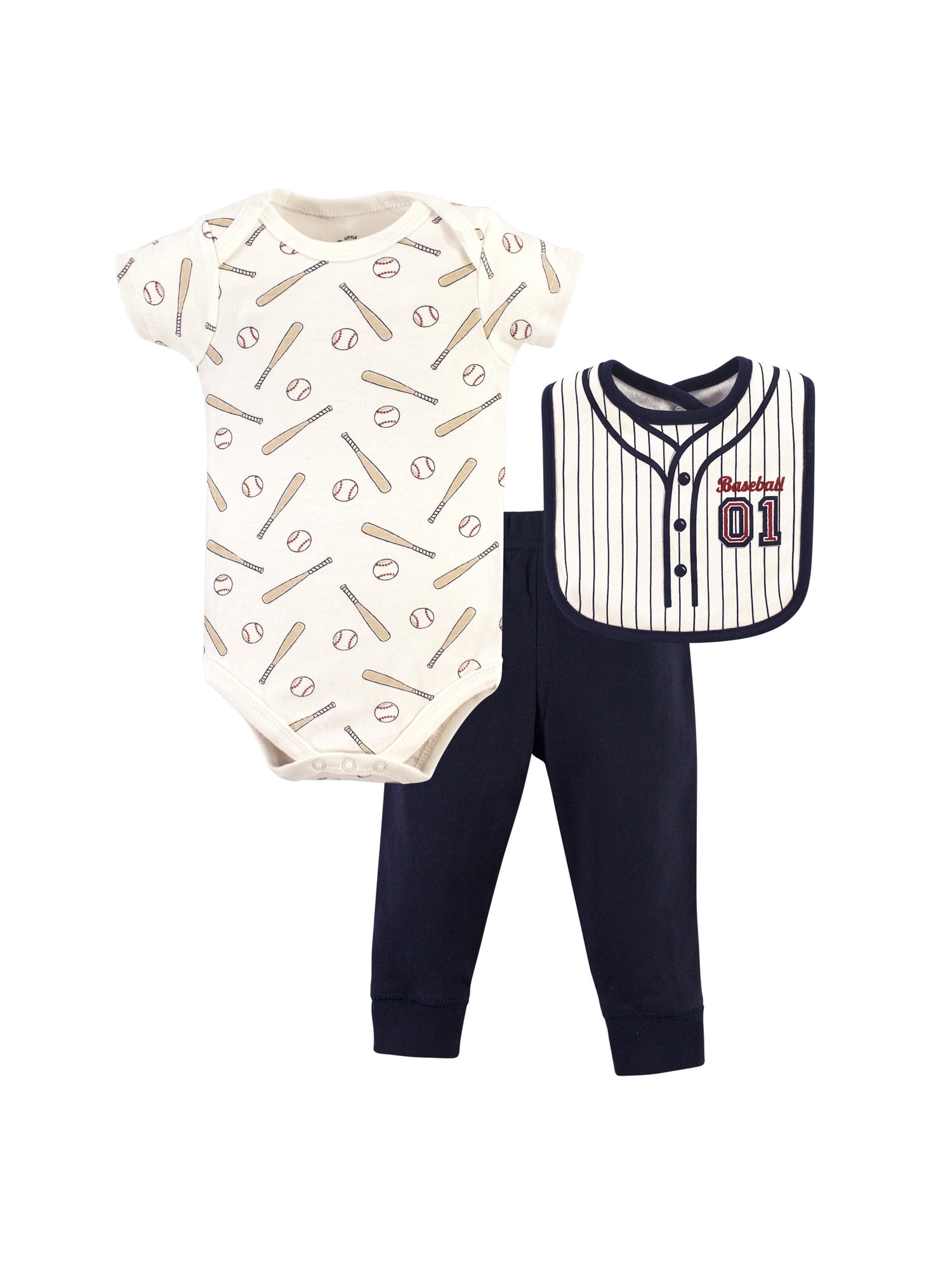 Little Treasure Unisex Baby Bodysuit Pant and Bib