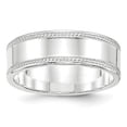 thumbnail image 1 of Bridal QDEB070-6 7 mm Sterling Silver Design Edge Band - Size 6, 1 of 2