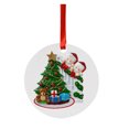 thumbnail image 6 of (Clearance) pdqouc Personalized Christmas Accessories Holiday Pendant Santa Doll Handmade Tree Decor Plastic Round 2020 Memorial Year Xmas Tree Decor Pendant Christmas Hanging Ornament (Family of 4), 6 of 7