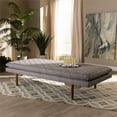 thumbnail image 6 of Bowery Hill Grey Mid-Century Upholstered Walnut Wood Daybed, 6 of 8