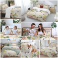 thumbnail image 6 of Vintage Flowers Twin Size Comforter Set, White Pink Purple Flower Plants Butterflies Linen Bedding for All Seasons, 4 Pcs Bed Set, 1 Quiltcover (68"x86") ,1Sheet(67"x116"), 2Pillowcases (30"x20"), 6 of 9