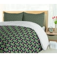 thumbnail image 5 of Ambesonne Floral Duvet Cover Sets, Doodle Colorful Tropical, 2-Queen, Teal Pink, 5 of 7