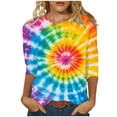 thumbnail image 2 of WJHWSX Going Out Tops for Women,Womens Tops,Soft,Crew Neck,Printed,Multicolor,M, 2 of 5