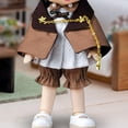 thumbnail image 1 of Ropa para muñecas, disfraz para niños, juguete encantador para muñeca, conjunto de camiseta y pantalones a escala 1/12, accesorio para muñeca bebé, ve café, 1 of 10