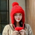 thumbnail image 5 of Women's winter hat with ear flaps, warm fur hat, ski trapper hat, 5 of 5