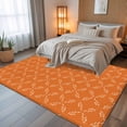 thumbnail image 5 of 8x10 Area Rugs Orange Morocco Non-Skid Rubber Backing Large Rectangle Rugs - Living Room Bedroom Home Office, Geometric Leaf Diamond Lattice Abstract Indoor Floor Mat Carpets Washable Rug, 5 of 9