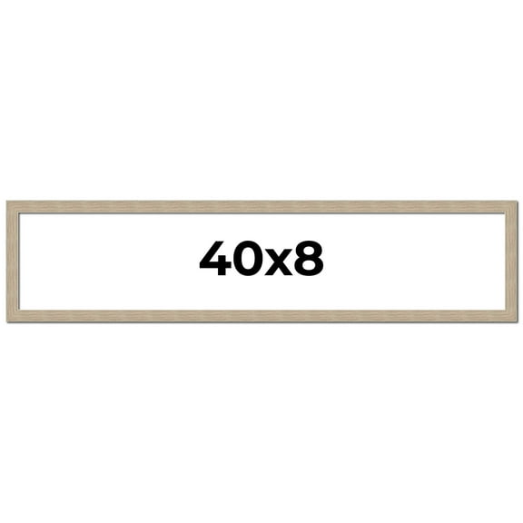 40x8 Frame Grey Solid Wood Picture Frame Width 1 Inches | Interior Frame Depth 0.5 Inches |