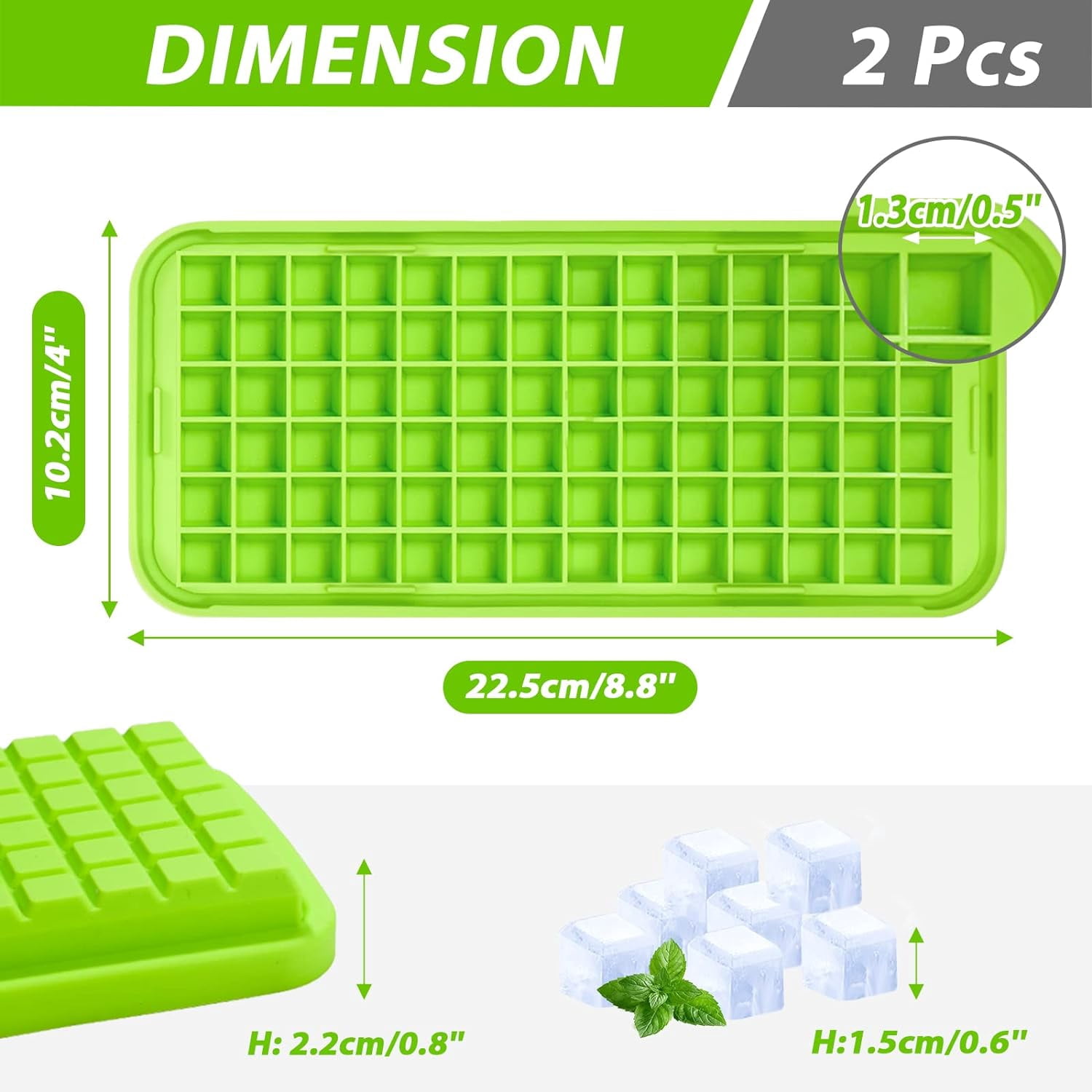 Silicone Ice Cube Tray with Lid Easy Release Small Ice Molds 86 Grids Mini Crushed Tiny Ice Trays for Drinks Coffee Juice Whiskey Cocktails