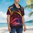 thumbnail image 3 of Balery Colorful Abstract Wave Motion Camisas hawaianas de manga corta para hombre, camisas playeras de corte holgado, camisas de vacaciones con botones,XX-Large, 3 of 7