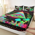 thumbnail image 3 of Feelyou Bohemian Eye Kid Bed Sheets, Mushroom Plant King Sheets, 4-Piece, 3 of 7