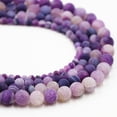 thumbnail image 1 of Granjero Gordo Juego de 2 piezas de cuentas de piedra natural desgastada de color púrpura, pulsera de cuentas hecha a mano, accesorios de collar de 12 mm, 1 of 4