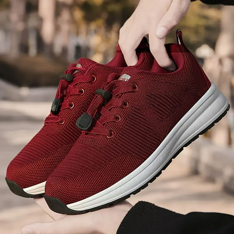 Red knit sale sneakers