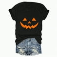 thumbnail image 5 of Towmus Women's Pumpkin Face T-Shirt Funny Halloween Lantern Shirt for Women Cute Graphic Tees, 5 of 5