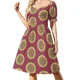 thumbnail image 3 of Vestido de manga corta rosa y verde, vestido de verano coreano, vestidos para mujer, vestido de verano, ropa para mujer, 3 of 7
