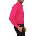 thumbnail image 6 of G-Style USA Men's Regular Fit Long Sleeve Solid Color Dress Shirts - Fuschia - 2X - 18-18.5 - 34-35, 6 of 6